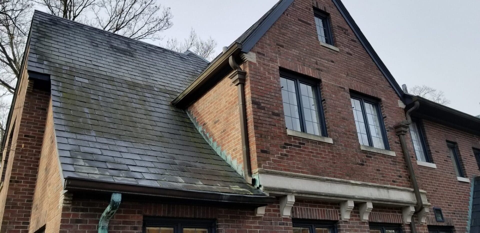 Slate Roof Cleaning Before
