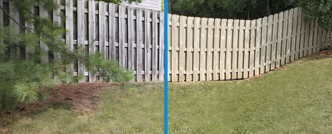 Clean Fence Before and After